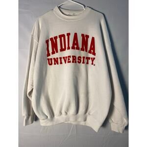 Tultex Vintage 90s IU Indiana University White Crewneck Sweater Pullover Sze XL?